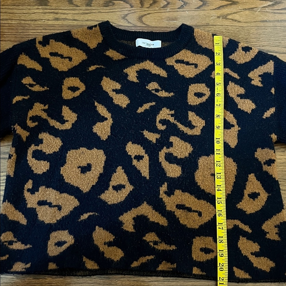 John + Jenn Navy and Brown Animal Print Sweater - Picture 8 of 9